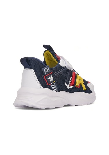 Günlük Unisex Çocuk Sneaker Lastik Bağcıklı Cırtlı Hafif Nefes Alabilen Spor Ayakkabı 080 Beyaz - Kırmızı - Laci -1