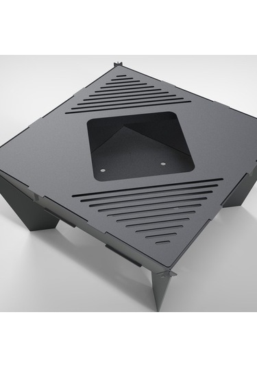 Portatif Ateş Çukuru Izgaralı Bahçeniz İçin Dekoratif Siyah