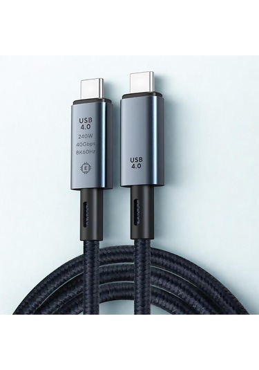 Coofbe 1mt Usb 4.0 240w Type-c Şarj Kablosu 40gbps Veri Aktarım Type-c 8k 60hz Görüntü Aktarım Kablosu 1 Adet