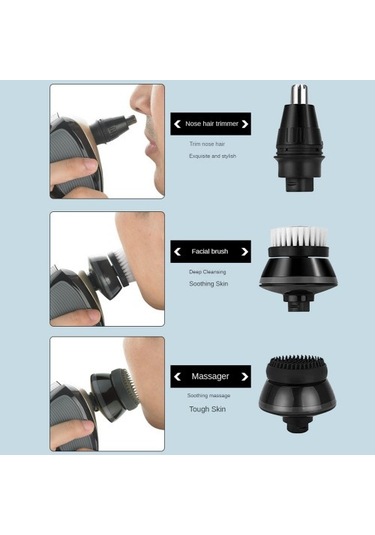 Joyhub Erkek 5'li 1 Arada Elektrikli Tıraş Makinesi 4d Yüzer Kafa Sakal Burun Kulak Saç Trimmer Tıraş Makinesi Yedek Başlığı 92g03g