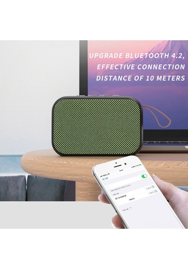 Konesam Yeşil Mini Taşınabilir Bluetooth Hoparlör - Dış Mekan Sporları, Seyahat İçin Düşük Frekanslı Ses, Fm Radyo Ve Usb Desteği