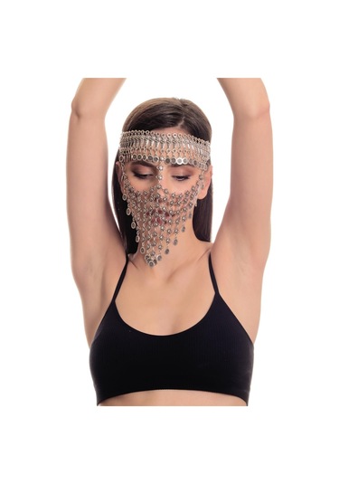 Kadın Antik Gümüş Kaplama Yonca Stilizesi Ayarlanabilir El Yapımı Peçe Gümüş