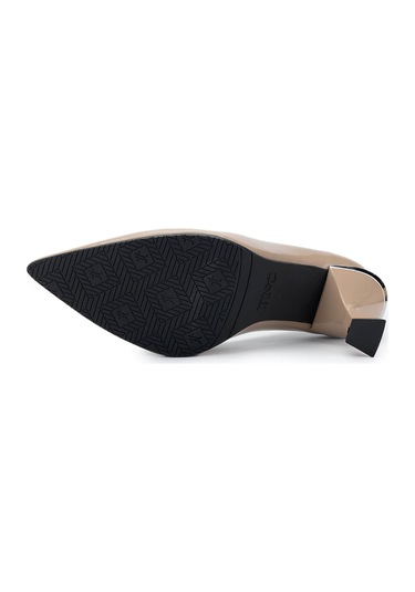 Tamer Tanca Kadın Hakiki Deri Bej Topuklu Ayakkabı 1027 0197 Bn Ayk Sk24-25 Nude Rgn Nude Rugan