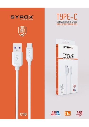 C110 Type-c Girişli 18w 3.0a Hızlı Şarj Ve Data Kablosu N44