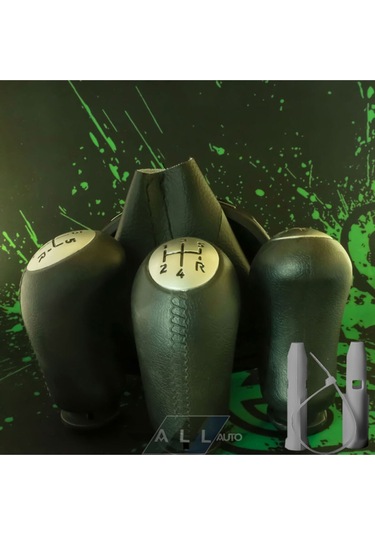 Clio 3 Krom Deri Desenli Vites Topuzu Siyah Vites Körüğü Takım siyah