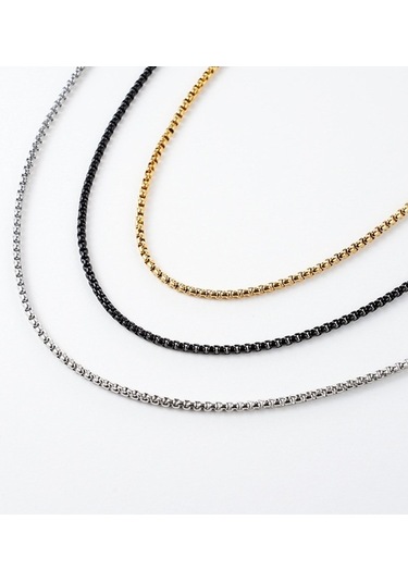 Maoyaya Çelik Kolye, Titanyum Çelik 2.5mm X 60cm U Şekil, Moda Aksesuarı Heız-0219 Siyah