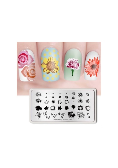 Born Pretty Stamper Desen Plakasi Overprint L001