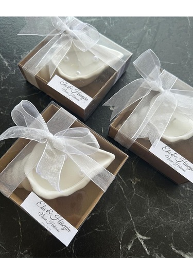 Süslenmiş Mum Nişan Hediyeliği 15 Adet