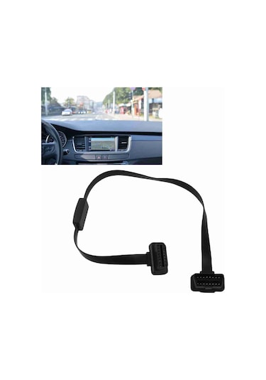 Springsun Obd2 16pın 60cm Uzatma Kablosu, Erkek-bayan Bağlantı, Tam Pimli, On/off Anahtarlı, Abs Malzeme, Araç Tanı Cihazı Bağlantısı