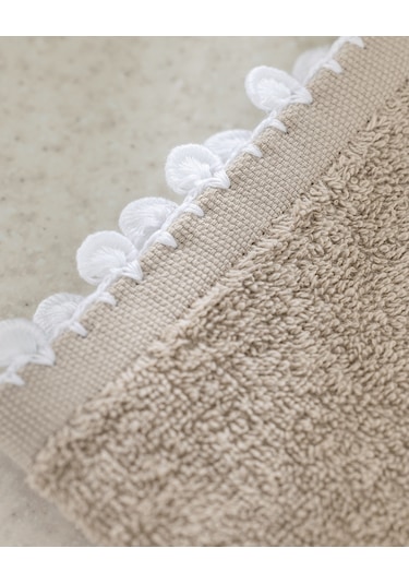 Melly Kroşeli 2'li %100 Pamuk El Havlusu - Bej - 30x40 Cm 8684427204764 Ekru