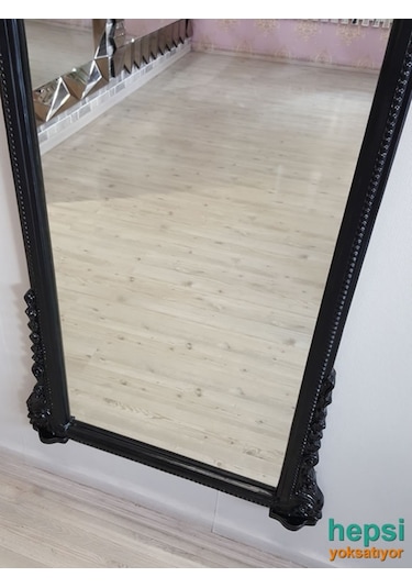 Matmazel Model Siyah Renk Varaklı Boy Aynası Siyah