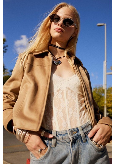 Defacto Coool Dantel İnce Askılı Çıtçıtlı Body F9740ax25auer103 Ekru