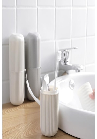 Beyaz Seyahat Tipi Aksesuar Taşıma Kabı Gözlük Diş Macunu Diş Fırçası Saklama Kutusu Siyah