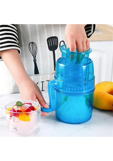 Jialan Taşınabilir El İşletilen Buz Kırıcı Tıraş Çocuklar Mavi