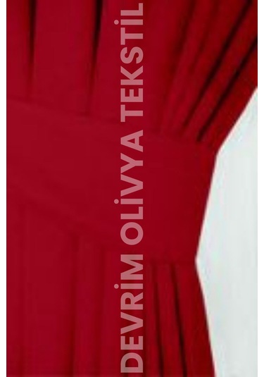 Devrim Olivya Tekstil Lüks 1. Sınıf Kırmızı Blackout Fon Perde - Özel Dikim, Işık Geçirmez, Ekstra Forlu Karartma Kırmızı