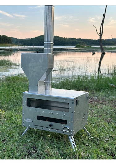 Ortatif Kuzineli Pelet&odun Kamp , Piknik , Outdoor Sobası Paslan