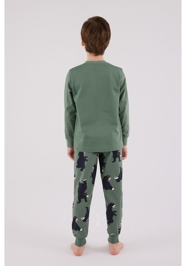 Rolypoly Erkek Çocuk Yeşil Pijama Takımı Rp3657-c-v2