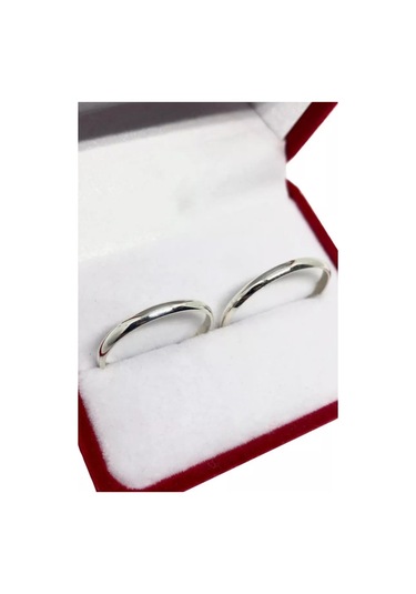 2 Mm Bombeli Süper Ince Gümüş Alyans Çifti Söz Yüzükleri Wr85