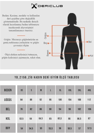 Dericlub Yb-2156 Gerçek Deri Kadın Mont Bordo