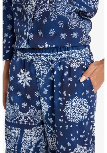 Defacto Regular Fit Şal Desenli Plaj Pantolonu-fall İn Love F8336ax25hsnv241 Lacivert