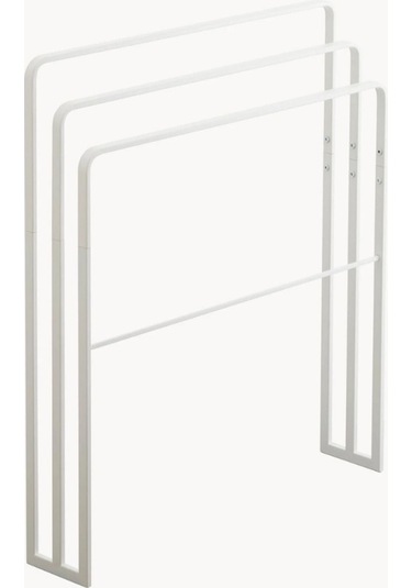 Ovalli Metal Banyo Havlu Askılığı Beyaz