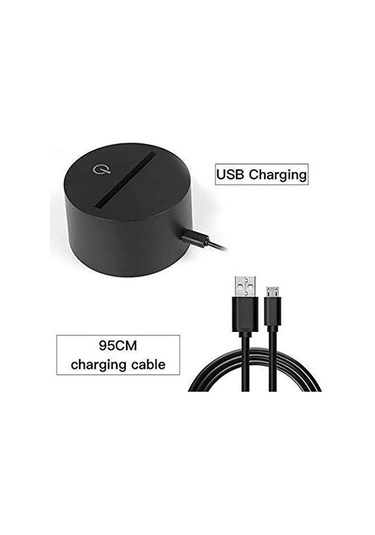 Gece Lambası 3d Salyangoz Gece Lambası Led Dokunmatik Anahtar Dekorasyon Masa Lambası Optik İllüzyon Lambaları 7 Renk Değiştiren Işık Led Başucu Masa Lambası Çok Renkli