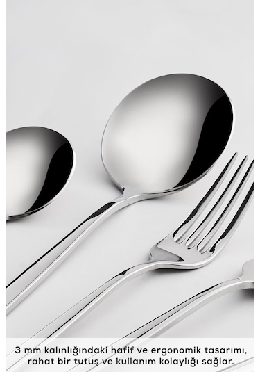 Karaca  New Porto Platin 12 Kişilik 60 Parça Çatal Kaşık Bıçak Takımı