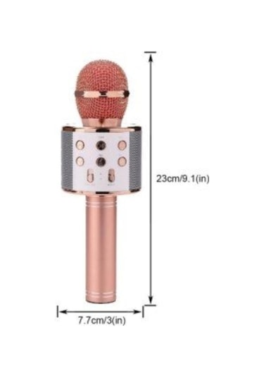 Buffer Şarj Edilebilir Telefon Ve Usb Bağlantılı Karaoke Mikrofon Rose Gold