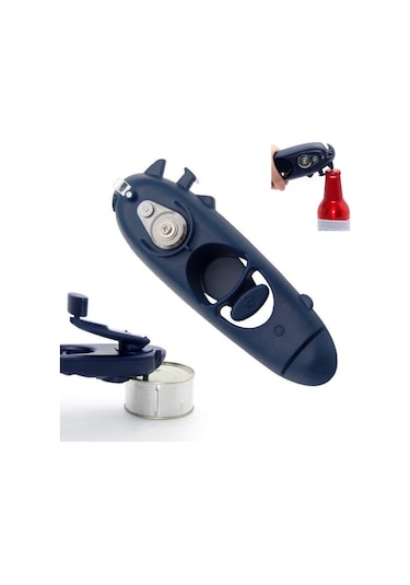 8'i 1'den 1 Paslanmaz Çelik Çok İşlevli Elle Yakalanmış Şişe Açıcı Koyu Mavi Mavi