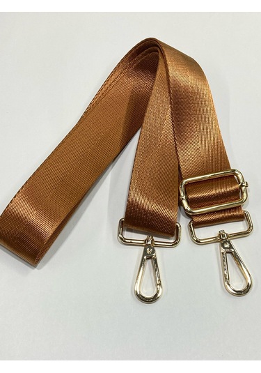 Çanta Sapı / Polyester Gold Detaylı Çanta Sapı - Taba Taba