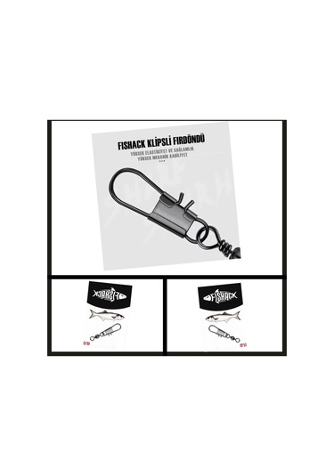 Uyguna-yakala No: 4 12 Adet Fishack Paslanmaz Klipsli Fırdöndü Füme-rdn.043