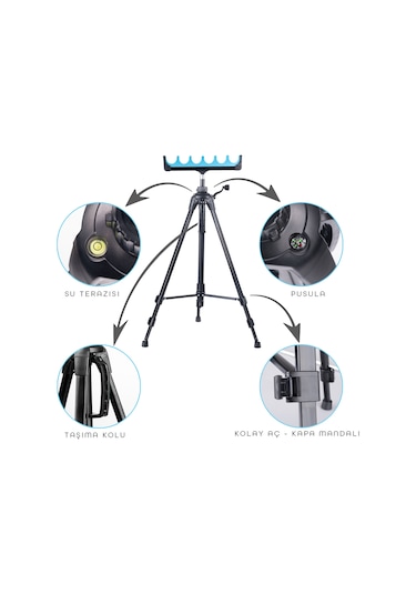 Effe  HG284 Ayarlı Tripot Altılı Kamış Ayağı