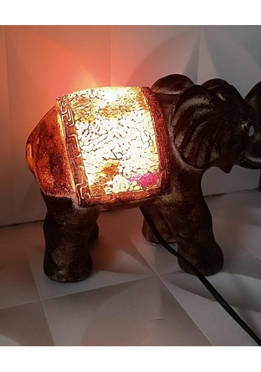 Fil Mozaik Lamba Yatak Odası Bebek Odası Gece Lambası Masa Üstü Ev Dekorasyon Çok Renkli