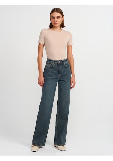 Dilvin Bisiklet Yaka Basic T-shirt 101a30747 Bej