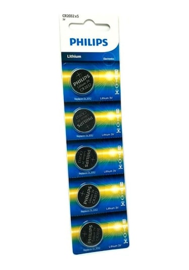 Philips CR2032 3 V Lityum Düğme Pil 5'li