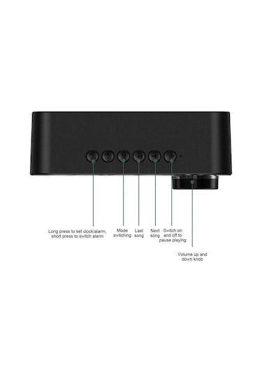 Valkyrie Bluetooth Şarjlı Alarmlı Usb/Sd Aynalı Masa Saati