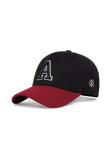 Snapbuy Unisex Ar Nakışlı Beyzbol Şapkası - İlkbahar/sonbahar Güneş Koruyucu, Açık Renk, Ayarlanabilirkadın1 Black