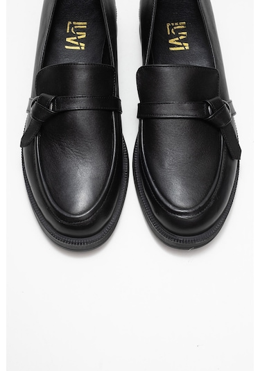 Galea Siyah Cilt Tokalı Hakiki Deri Kadın Loafer Ayakkabı SİYAH CİLT