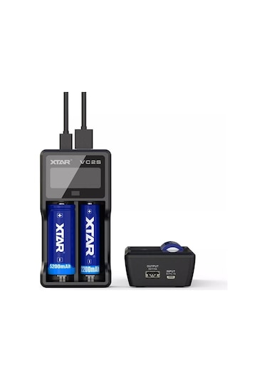 Xtar VC2S Lcd Ekranlı Li-ion/Ni-Mh/Ni-Cd Pil Şarj Cihazı 2li