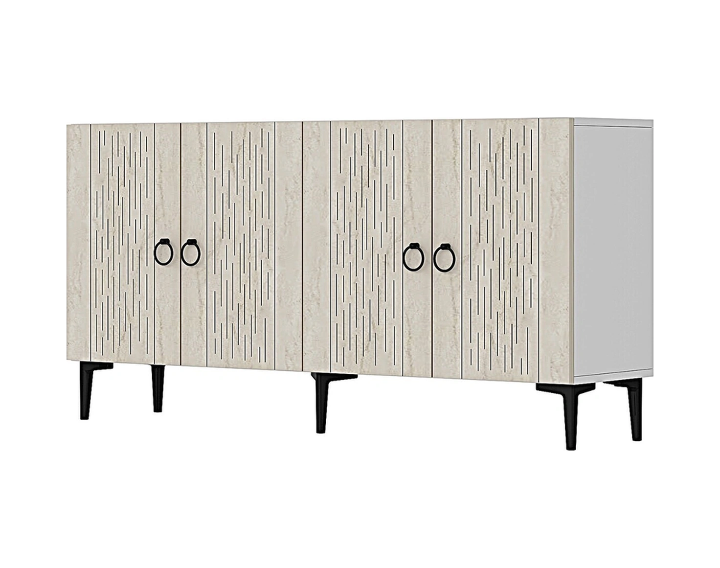 Ka1515bt Raın150 Konsol, Kahve Köşesi, Tv Sehpası Beyaz-traverten 150cm Beyaz