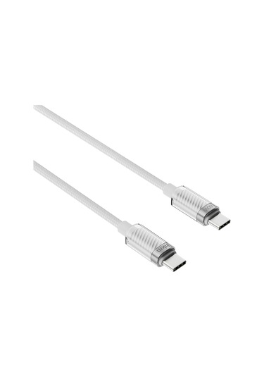 Knit Glam 60W Hızlı Şarj Destekli Type-C To Type-C Şarj Ve Data Aktarım Kablosu 1 Metre Beyaz