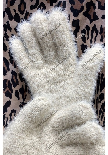 Peluş Uzun Eldiven Taş