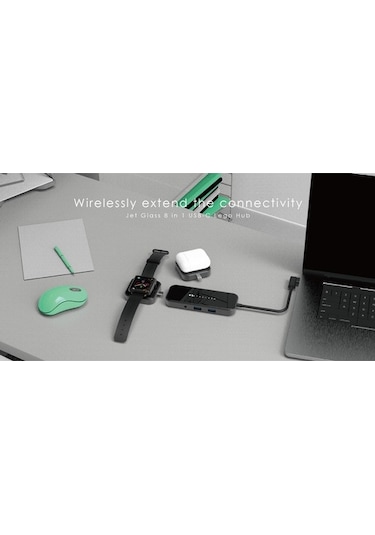 Type-C Hdmı Dönüştürücü Watch Apple Uyumlu AirPods Qi Wireless 4K Hd-Siyah