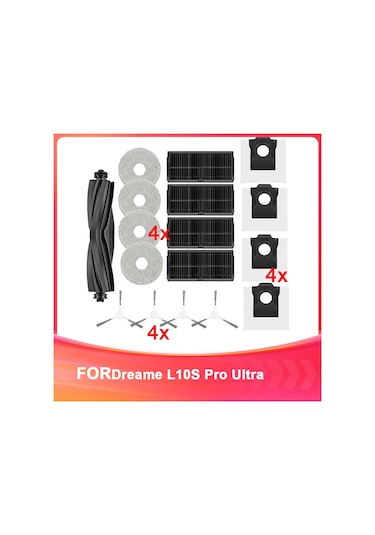 Dreame L10s Pro Ultra Heat Robot Süpürge Ana Yan Fırça Hepa Filtre Paspas Bezi Toz Torbası Parçaları