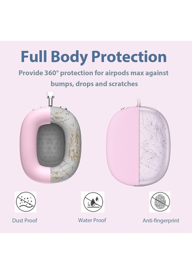 Folinda Airpods Uyumlu Max İçin Pembe 3'lü Silikon Koruma Seti: Kulaklıklı Kılıf, Baş Çember Kapak Ve Kulak Yastığı - Su Geçirmez, Toz Ve Çizik Koruyucu Diğer
