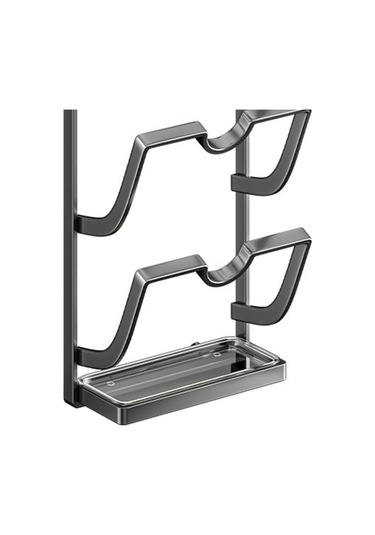 Suntek Paslanmaz Çelik Vantuzlu Tencere Kapağı Düzenleyici Gri