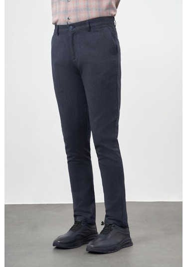 Koyu Lacivert Düz Gabardin Pamuklu Yan Cep Slim Fit Casual Pantolon 1003245162 Koyu Lacivert