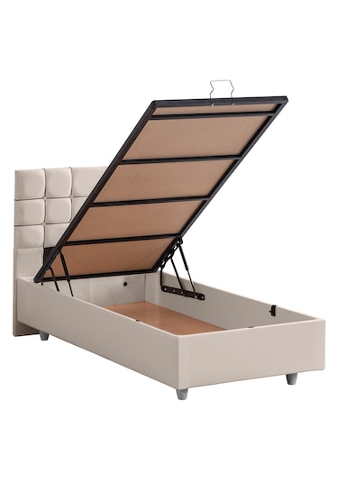 Almada İkili Set, Almada Tek Kişilik Baza Başlık Seti Krem 90 x 200