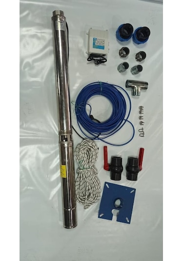 Impo Sk 404/14 1,5Hp Technoplast Başlıklı  60 Mt Yassı Kablolu Ve Panolu 120 Mt Halatlı Çift Vanalı Akıtma Başlıklı Monofaze Takım Dalgıç Pompa