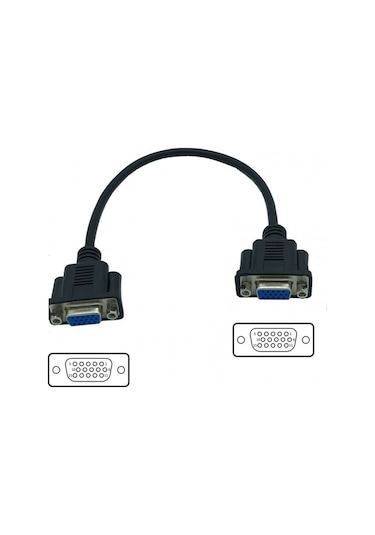 Vga Dişi Dişi Video Görüntü Kablosu 15 Pin Vga Kablo 30 Cm
